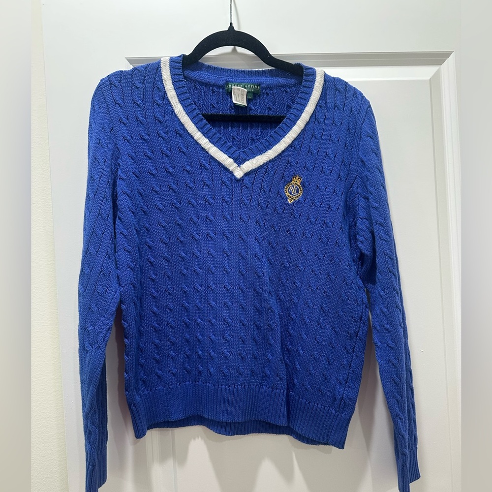 Lauren Ralph Lauren Women's V-Neck Sweater in Rich Blue